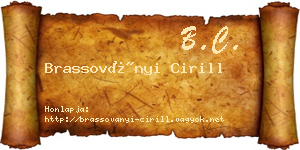 Brassoványi Cirill névjegykártya